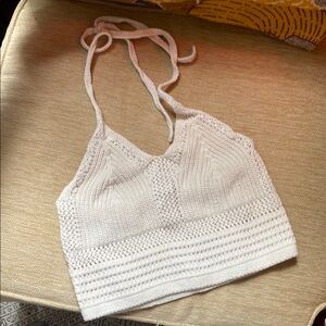 Cream Knit Halter Top